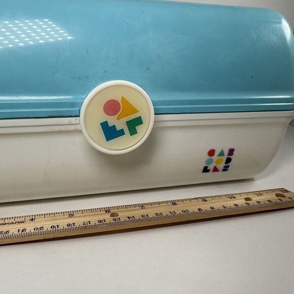 Caboodles Blue White On The Go Girl Classic Cosmetic Makeup Travel Case Vintage - Picture 2 of 10